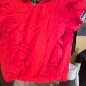 Red, elastic Express top. Unique.